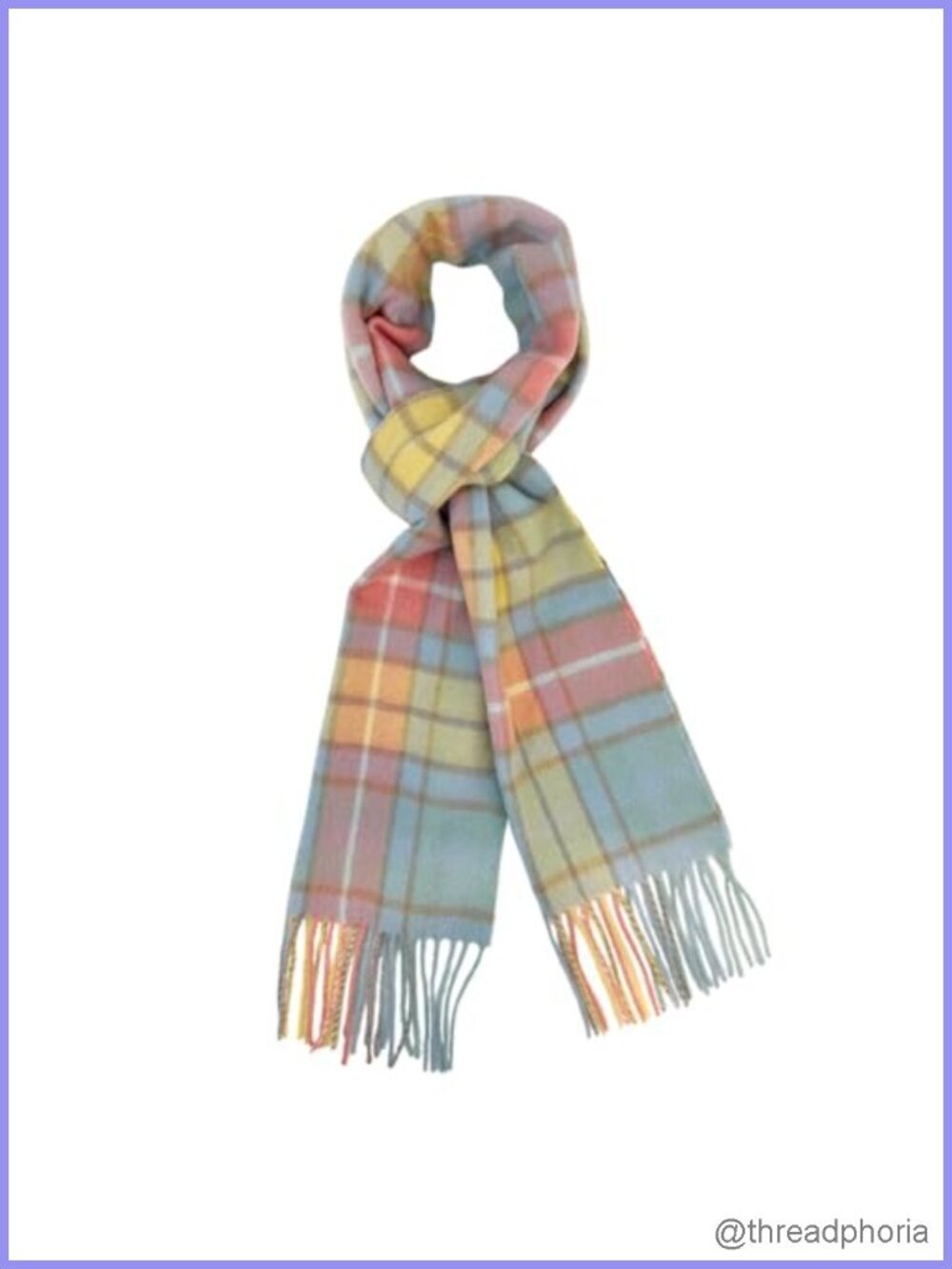 Luxury 100% Cashmere Plaid Tartan Scarf for Men & Women, Long Cloth